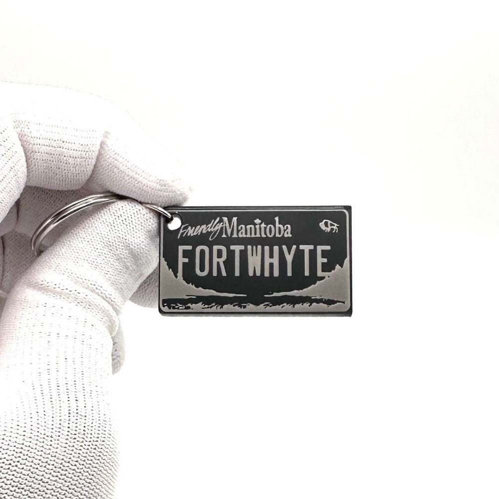 Manitoba License plate keychain souvenir tags - Harkak Creative