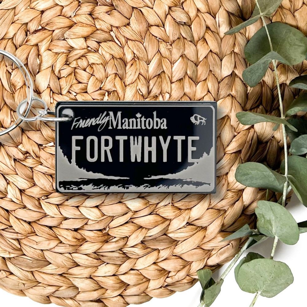 Manitoba License plate keychain souvenir tags - Harkak Creative