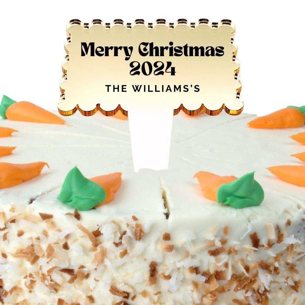 Merry Christmas Cake Topper - Harkak Creative