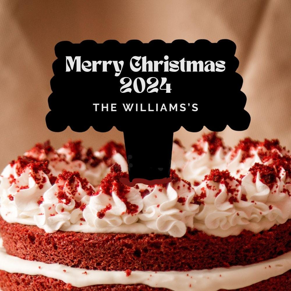 Personalized Chsristmas Cake Topper - Harkak Creative