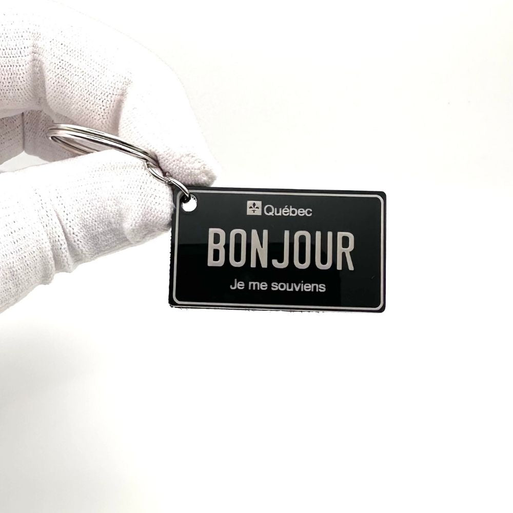 Quebec License plate keychain souvenir tags - Harkak Creative