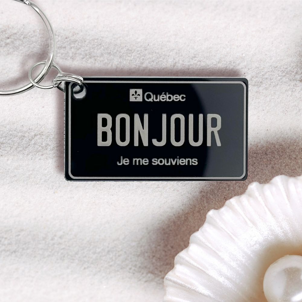 Quebec License plate keychain souvenir tags - Harkak Creative