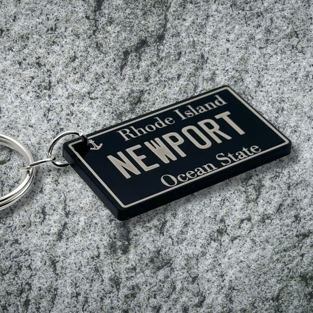 Rhode Island License plate keychain souvenir tags - Harkak Creative