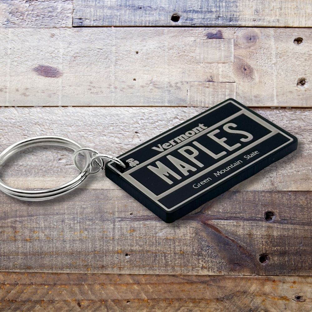 Vermont License plate keychain souvenir tags - Harkak Creative