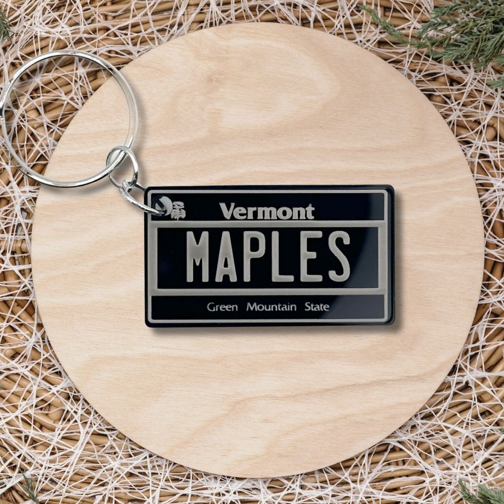 Vermont License plate keychain souvenir tags - Harkak Creative