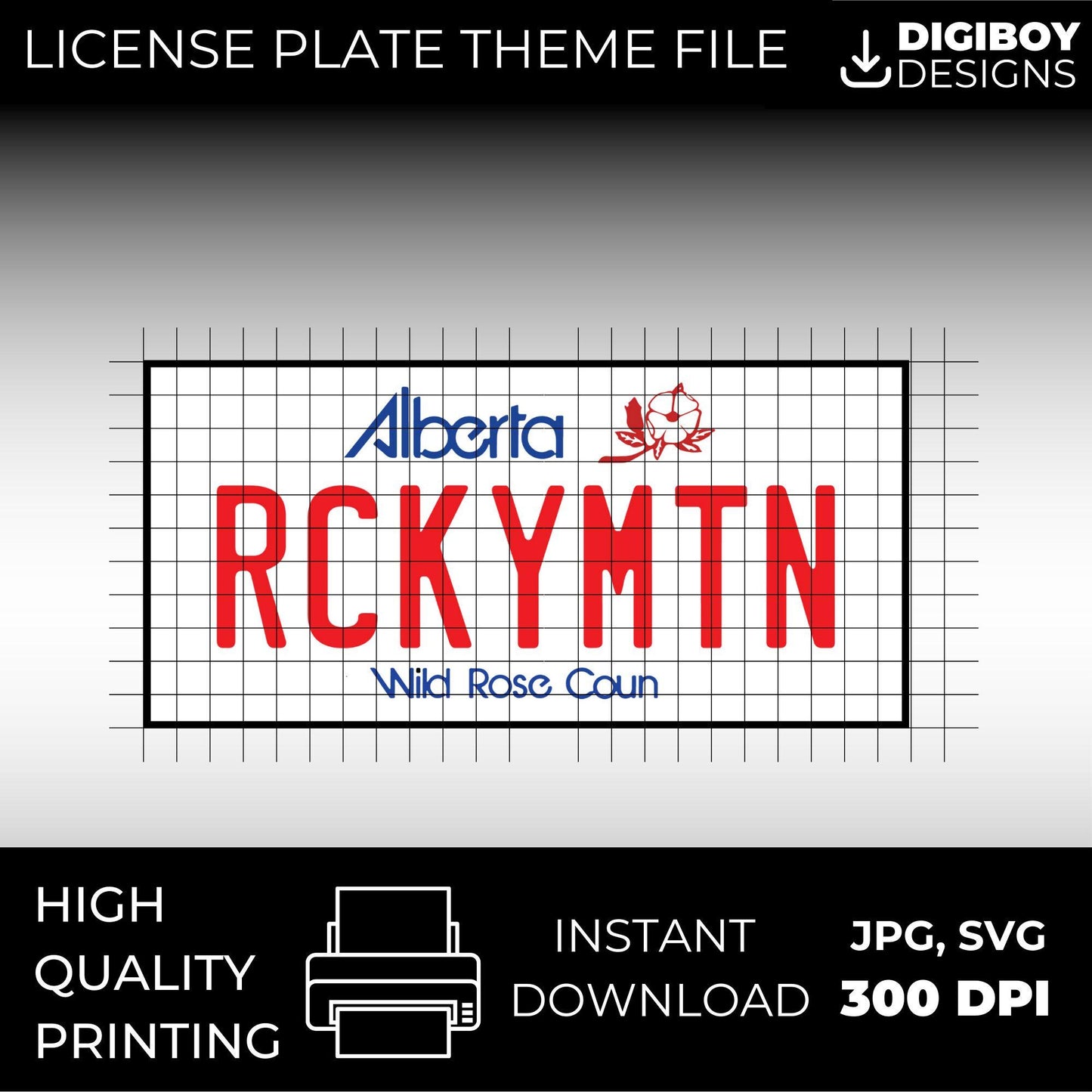 Alberta Canada Blank License Plate File