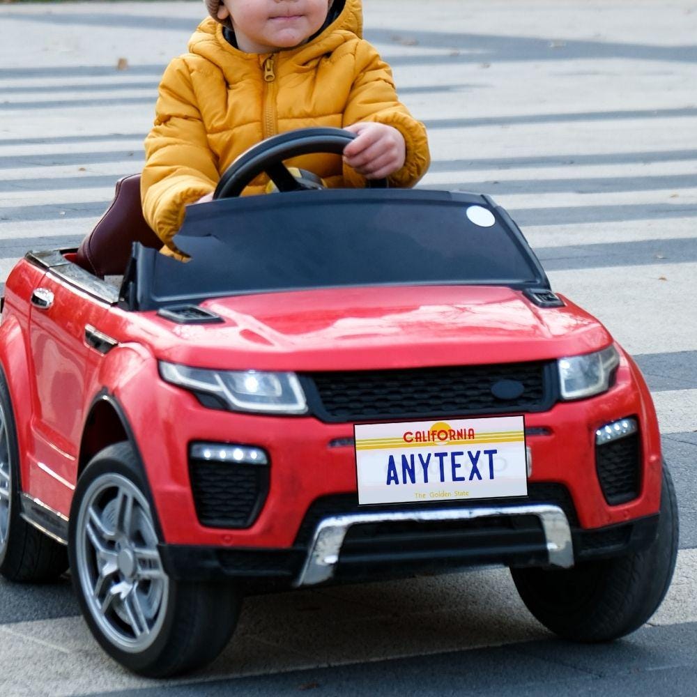 Custom California State USA License Plate Stickers for Mini Toy Cars