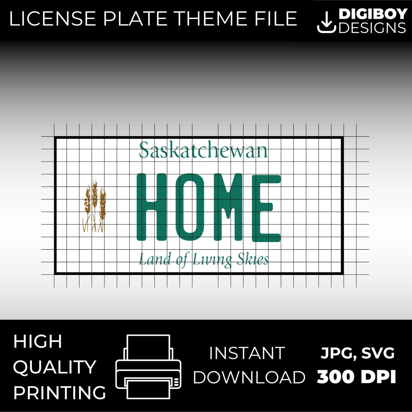 Saskatchewan Canada Blank License Plate File