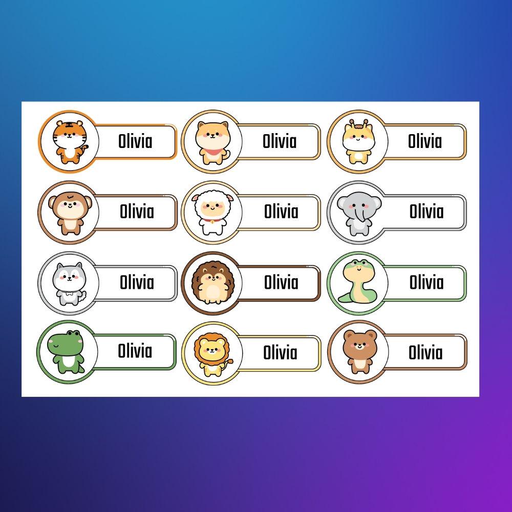 Kids Name Stickers for Backpacks