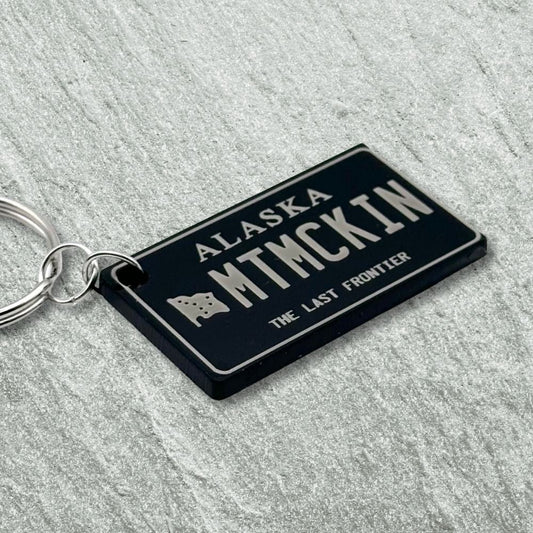 Alaska License plate keychain souvenir tags - Harkak Creative