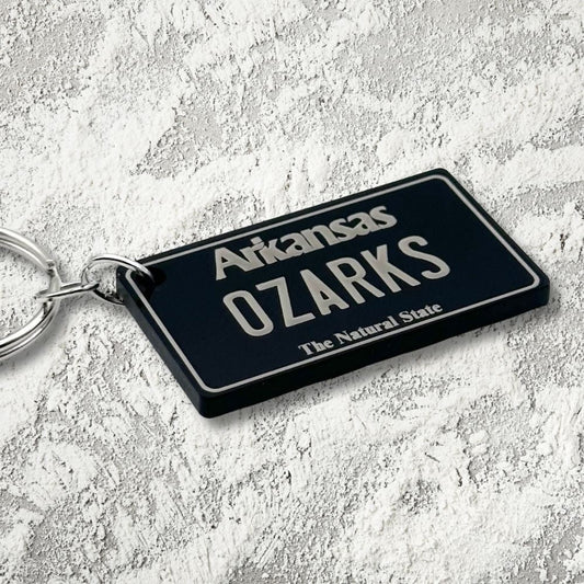 Arkansas License plate keychain souvenir tags - Harkak Creative