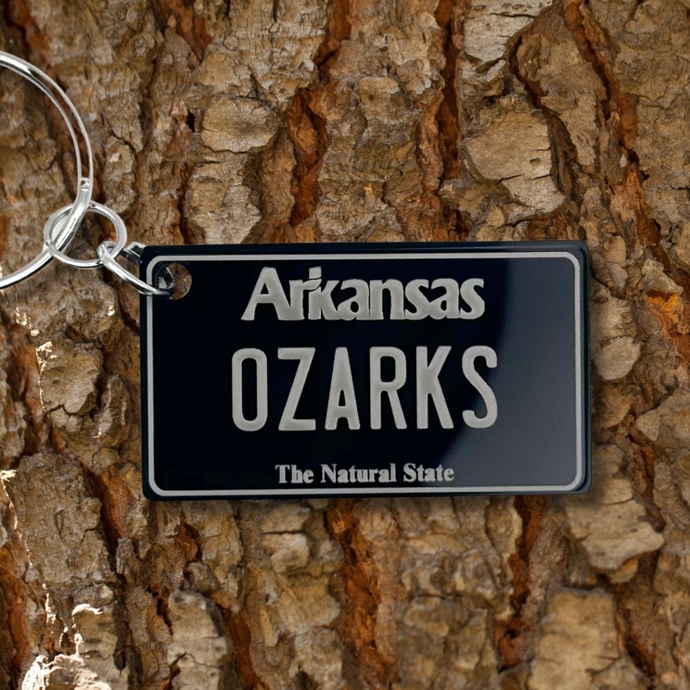 Arkansas License plate keychain souvenir tags - Harkak Creative