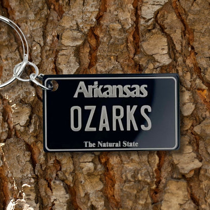 Arkansas License plate keychain souvenir tags - Harkak Creative
