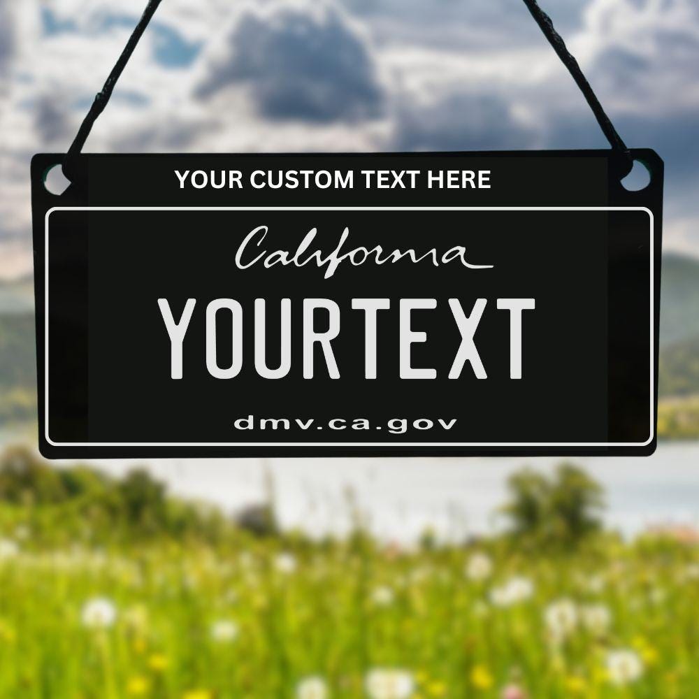 California State USA License Plate Car Hanging - Harkak Creative