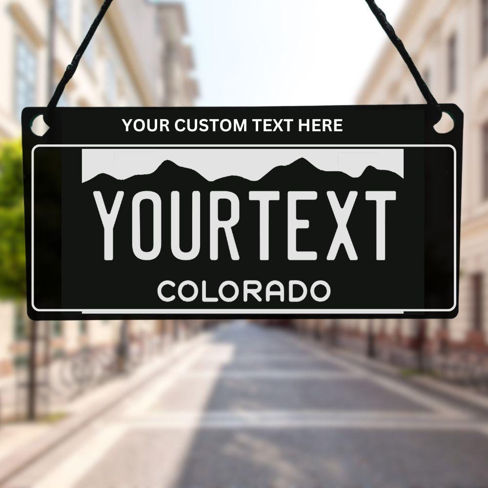 Colorado State USA License Plate Car Hanging Accessory - Harkak Creative