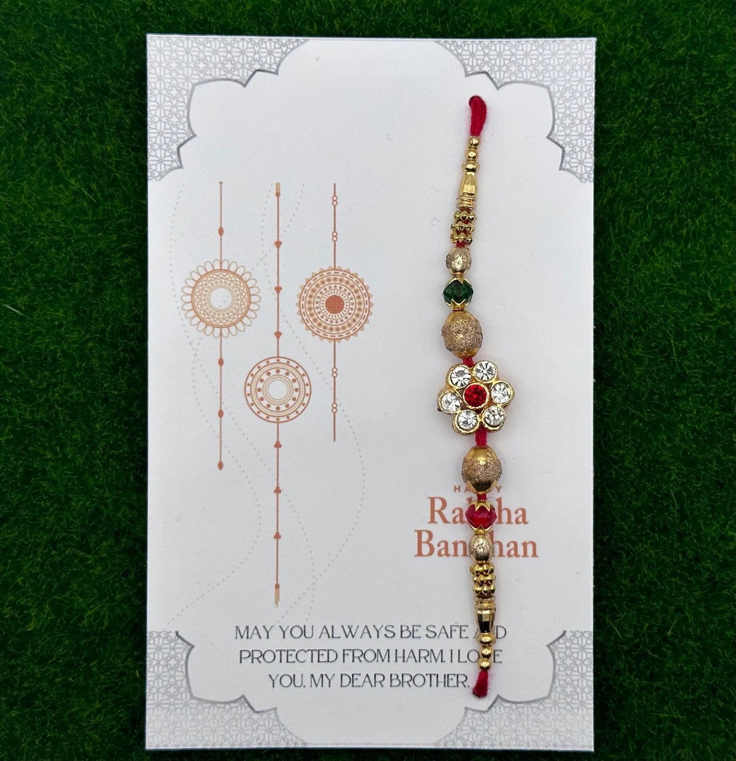 Diamonds and Golden Rakhi - Harkak Creative