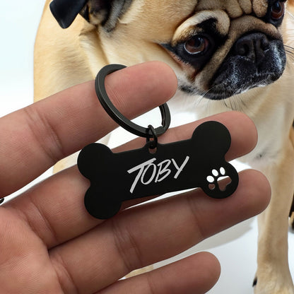 Dog name tags on collar - Harkak Creative