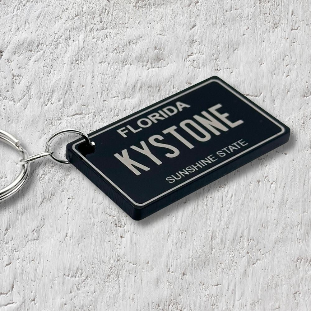 Florida License plate keychain souvenir tags - Harkak Creative