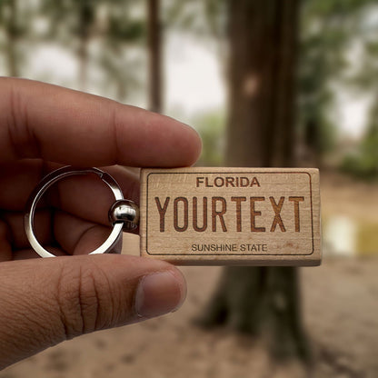 Florida usa mini license plate keychain - Harkak Creative