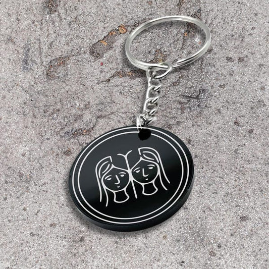 Gemini - Zodiac Sign Keychain - Harkak Creative