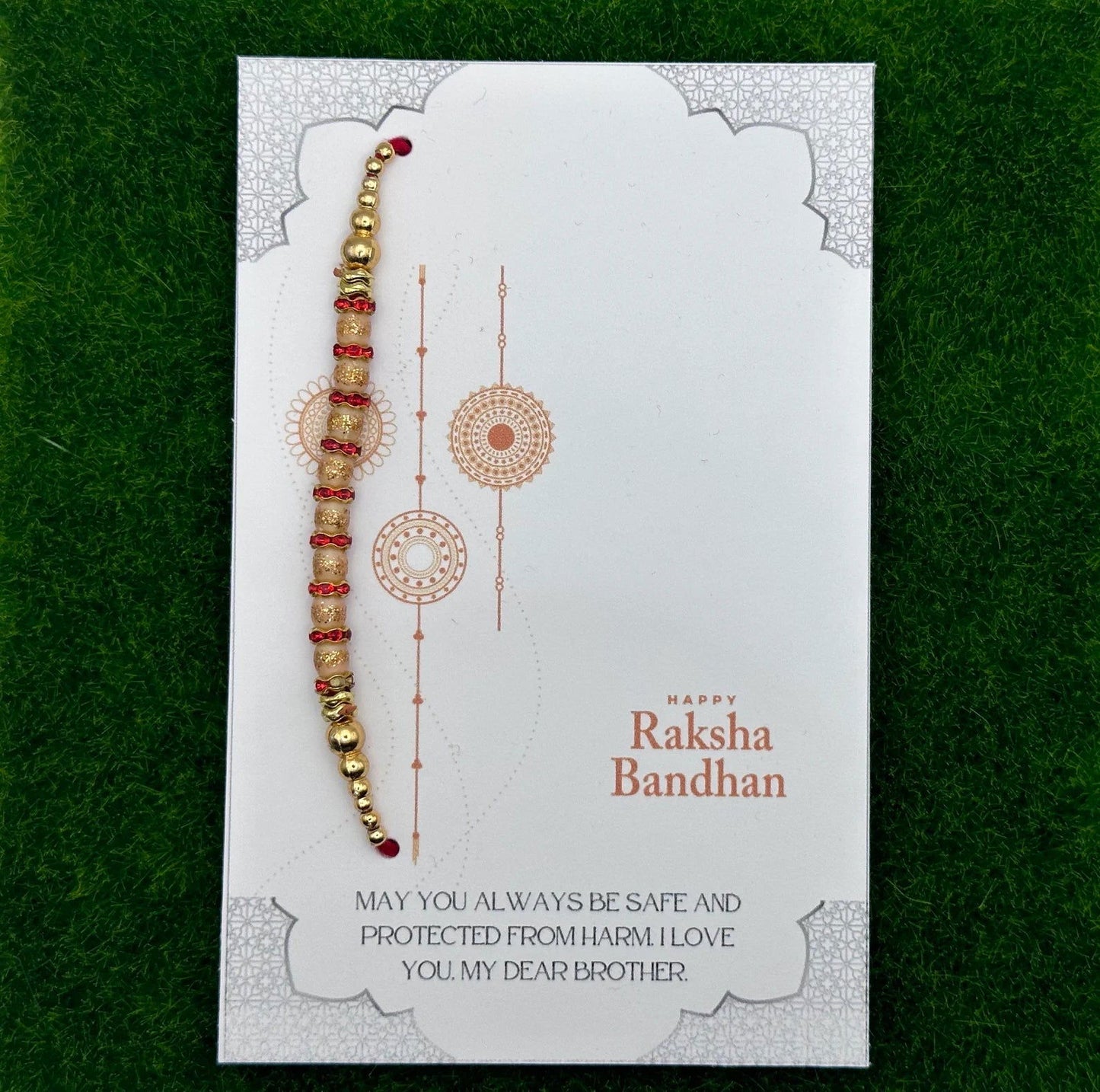 Golden Pearl Rakhi - Harkak Creative