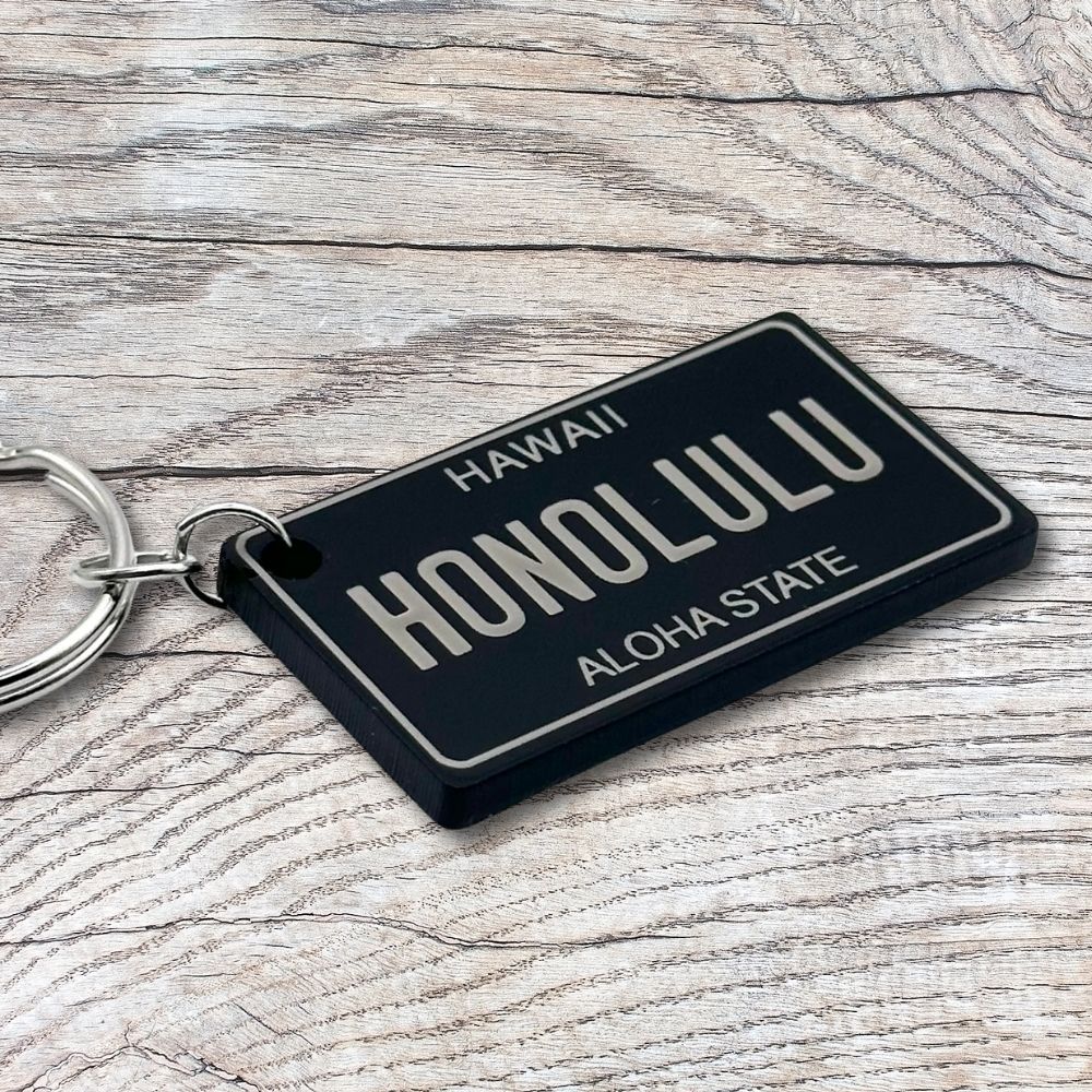 Hawaii License plate keychain souvenir tags - Harkak Creative