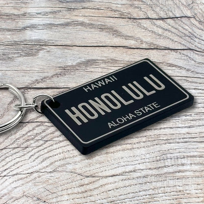 Hawaii License plate keychain souvenir tags - Harkak Creative