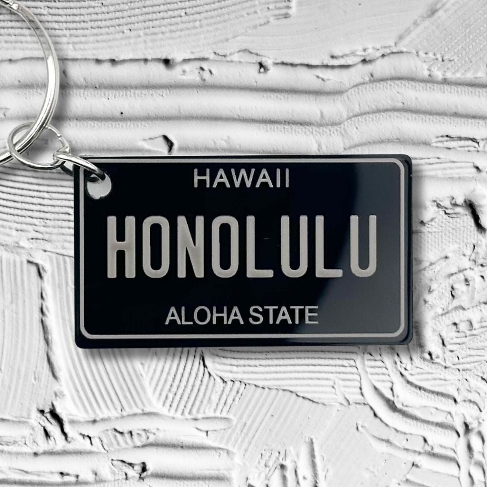 Hawaii License plate keychain souvenir tags - Harkak Creative