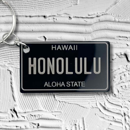 Hawaii License plate keychain souvenir tags - Harkak Creative
