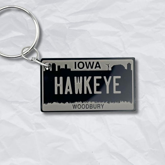 Iowa License plate keychain souvenir tags - Harkak Creative