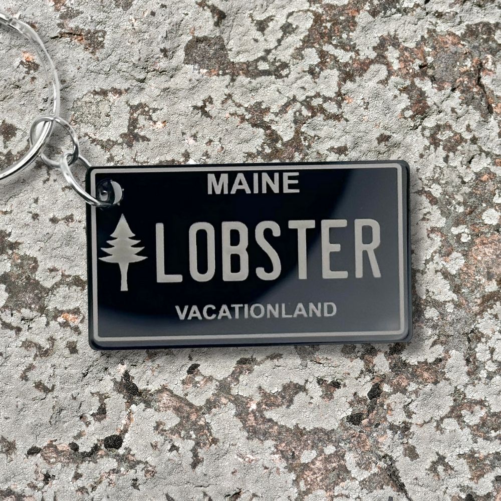 Maine License plate keychain souvenir tags - Harkak Creative