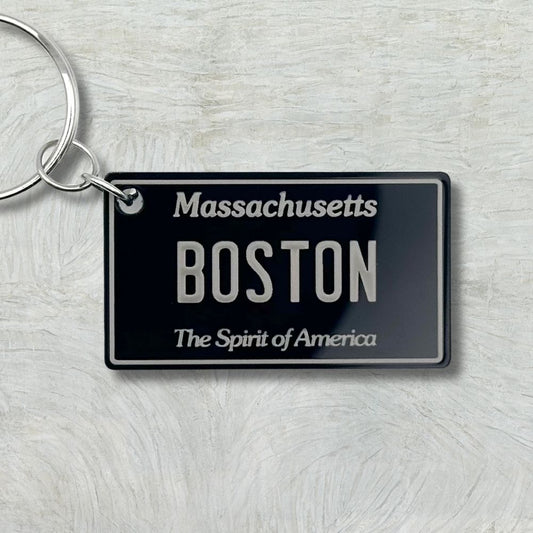 Massachusetts License plate keychain souvenir tags - Harkak Creative