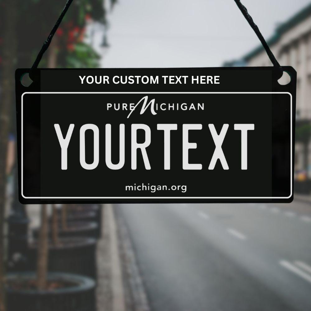 Michigan State USA License Plate Car Hanging Accessory - Harkak Creative
