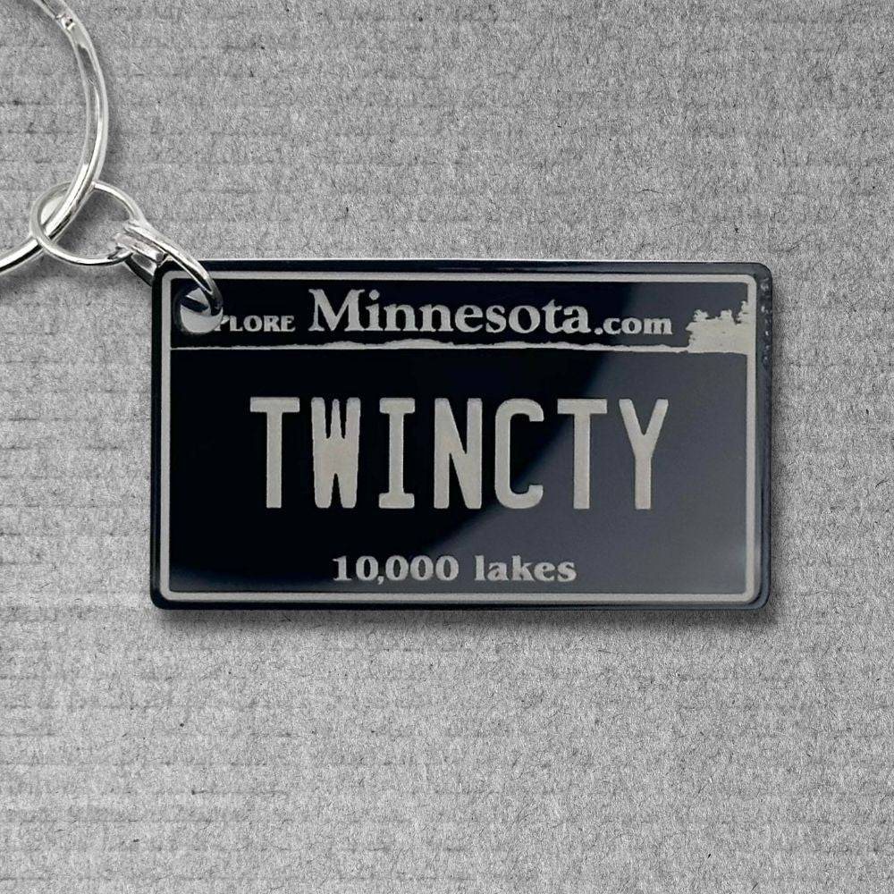 Minnesota License plate keychain souvenir tags - Harkak Creative