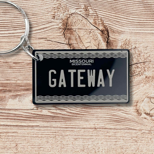 Missouri License plate keychain souvenir tags - Harkak Creative