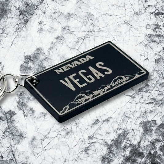 Nevada License plate keychain souvenir tags - Harkak Creative