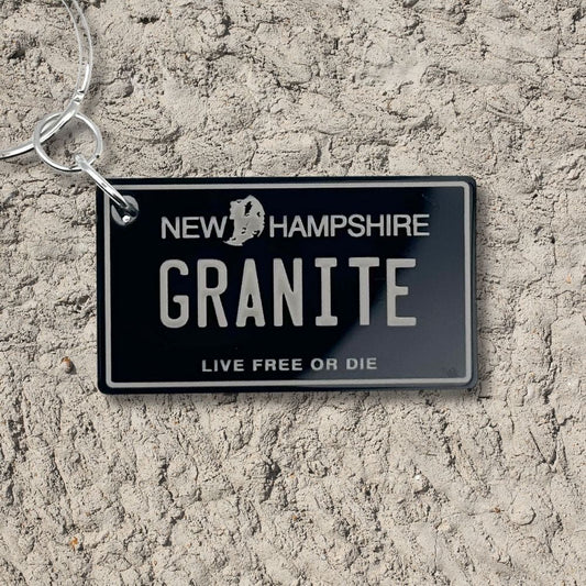 New Hampshire License plate keychain souvenir tags - Harkak Creative