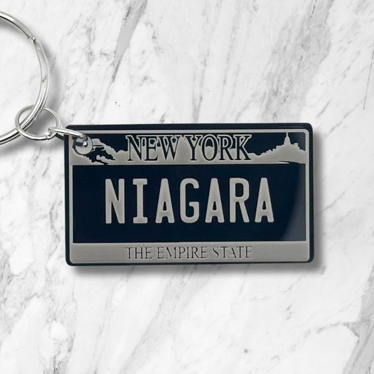 New York License plate keychain souvenir tags - Harkak Creative