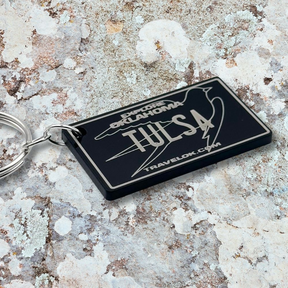 Oklahoma License plate keychain souvenir tags - Harkak Creative