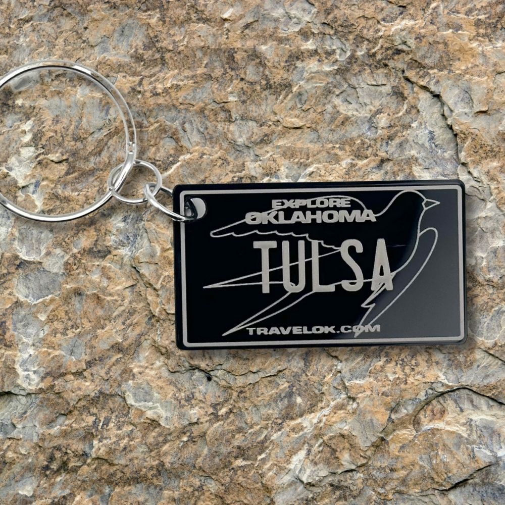 Oklahoma License plate keychain souvenir tags - Harkak Creative