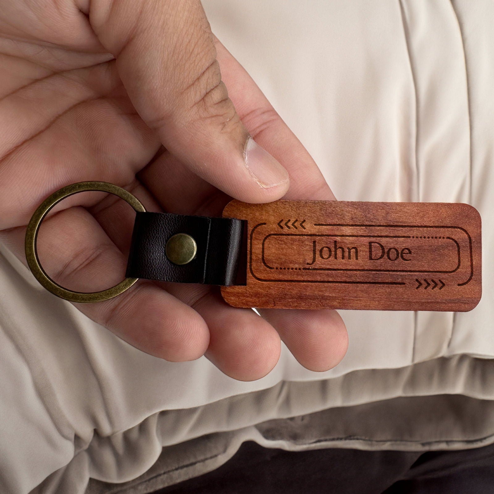 Personalized Engraved Walnut Keychains - Harkak Creative