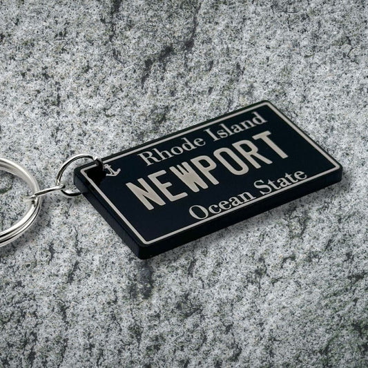 Rhode Island License plate keychain souvenir tags - Harkak Creative