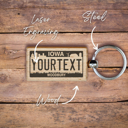 Texas USA mini License Plate Keychain - Harkak Creative