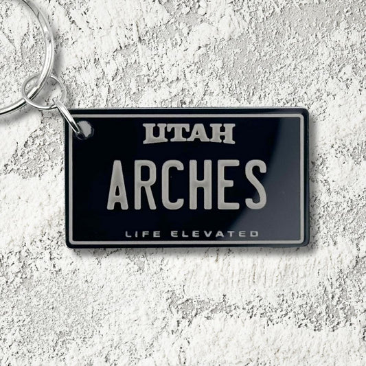 Utah License plate keychain souvenir tags - Harkak Creative