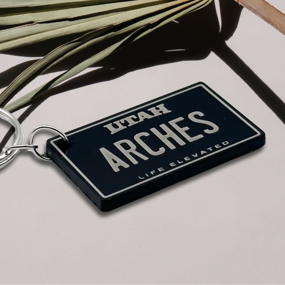Utah License plate keychain souvenir tags - Harkak Creative
