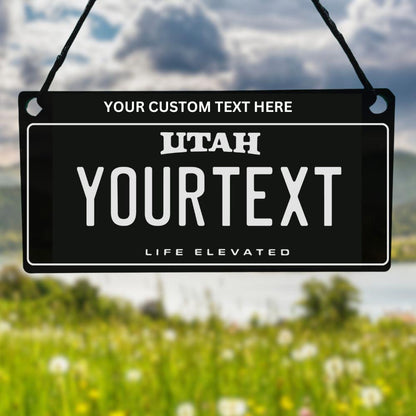 Utah State USA License Plate Car Hanging Accessory - Harkak Creative