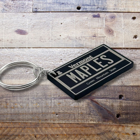 Vermont License plate keychain souvenir tags - Harkak Creative