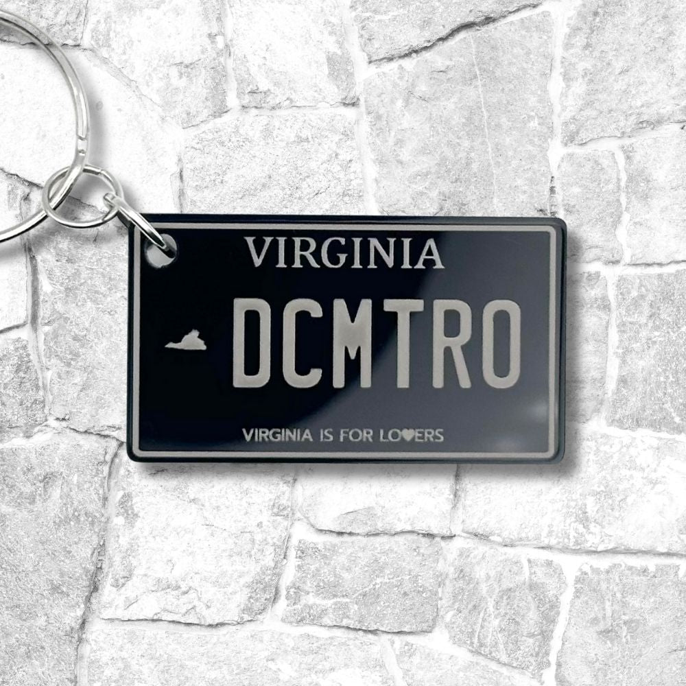 Virginia License plate keychain souvenir tags - Harkak Creative