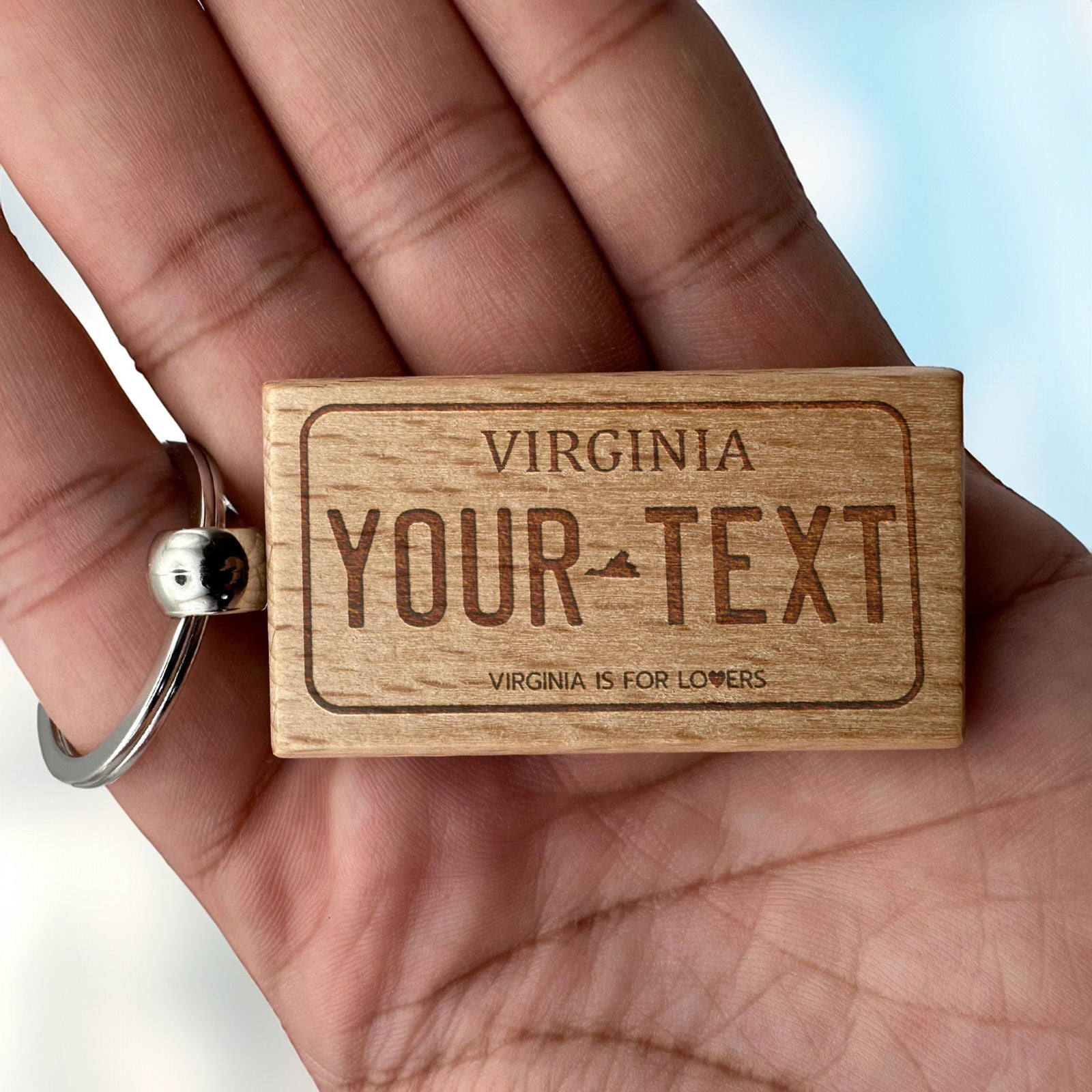 Virginia USA mini License Plate Keychain - Harkak Creative