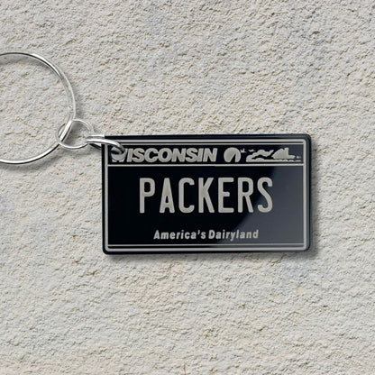 Wisconsin License plate keychain souvenir tags - Harkak Creative